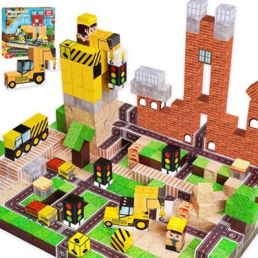 Imagem de Blocos de construção magnéticos Annexfun 100PCS com carro para criança