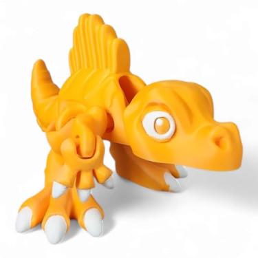 Imagem de Dinossauro Anti Stresse Spinossauro Espinossauro Articulado (Laranja)