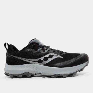 Imagem de Tênis Saucony Peregrine 14 Masculino, Preto, Cinza, 42