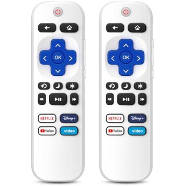 Imagem de (Pacote com 2) Controle remoto apenas para TCL Onn Hisense Sharp Philips Westinghouse Insignia Element TLC Roku Smart TV Ruko Ruko Remotes Substituição - 1 ano de garantia