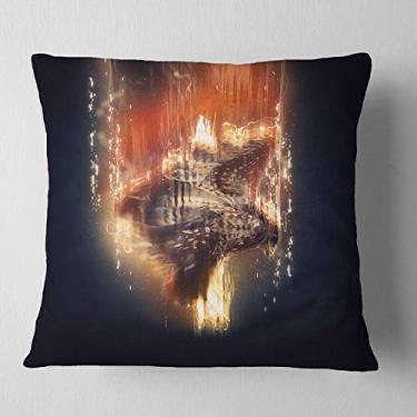 Imagem de Designart grande Falcon in Flight' Animal Throw Sala de estar, Sofá, Almofada de alta qualidade + Capa de almofada impressa em ambos os lados 66 cm x 66 cm
