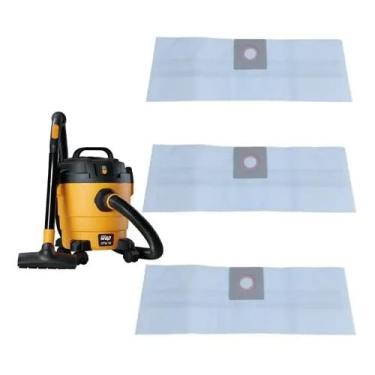 Imagem de SACO FILTRO DESCARTÁVEL PARA ASPIRADOR DE PÓ WAP GTW 10 L Contém 3 unidades