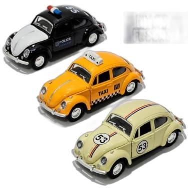 Imagem de Kit 3 Super Carrinhos Miniatura Fusca Colecionador Fricção - Sweet Hom