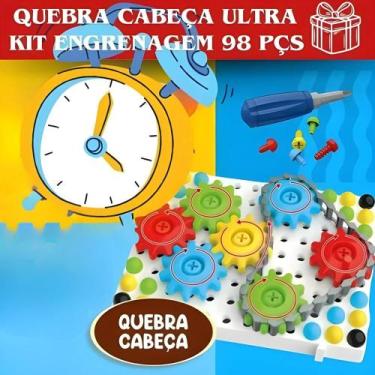 Imagem de Brinquedo Kit Ferramenta Infantil Engrenagem 98 Peças Educativo Criati