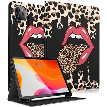 Imagem de Uppuppy Capa para iPad Air de 11 polegadas (M2/M3), Air 5ª/4ª geração 10,9, Pro 11 polegadas, capa fofa para crianças, mulheres, meninas, capa com suporte para lápis leopardo para iPad Air 11