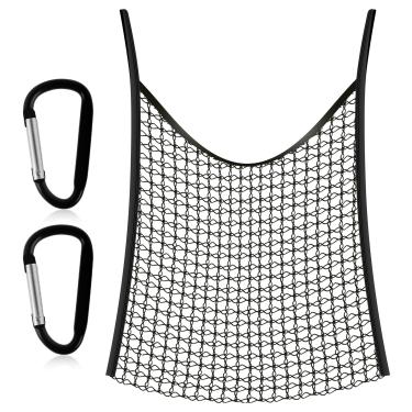 Imagem de DJAPWPX 1/2 pçs rede de feno, saco de feno de alimentação lenta de poliéster macio com 2 ganchos, alimentador de feno sem nós, saco de alimentador de feno suspenso multifuncional para cerca de parede