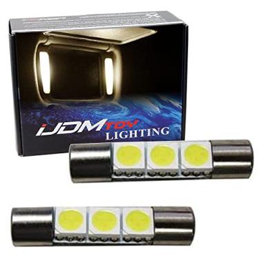Imagem de Lâmpadas de LED iJDMTOY 3-SMD 29 mm 6614F compatíveis com viseira de carro e luzes espelhadasiJDMTOY 10-020-WarmWhite
