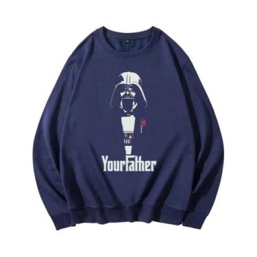 Imagem de Moletom Dark Side Com Gola Redonda Respirável Com Estampa Darth Vader 