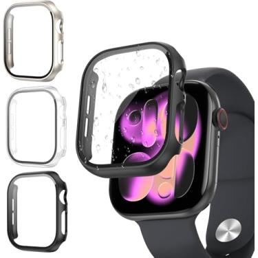 Imagem de COMMUTER Pacote com 3 protetores de tela para Apple Watch Series 10 de 46 mm (2024) - cobertura total, ultrafino, filme de vidro temperado, capas de proteção de borda para iwatch 10 de 46 mm