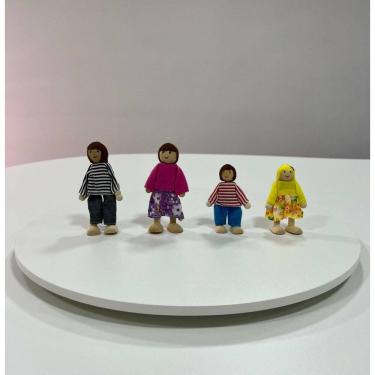 Imagem de Kit Bonecos Família Espanhola - Madeira - Bonecos para Constelação Familiar