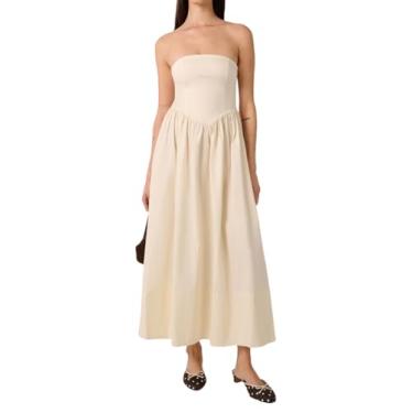 Imagem de WEWOREWHAT Vestido maxi espartilho feminino, Marfim, PP