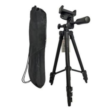 Imagem de Tripé Profissional Universal 1,40m para Câmera e Celular – Altura Ajustável, Estável e Portátil