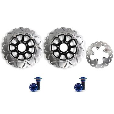 Imagem de Arashi Discos de freio dianteiros traseiros rotores com parafusos de montagem para Suzuki GSXR 750 1989-1995, GSXR 1100 1989-2000, acessórios de substituição de motocicleta GSX-R 750 1100