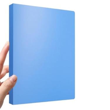 Imagem de Pastas Pasta PP perfurada A4 clipe tipo D de 4 furos pasta transparente azul a4(Blue)