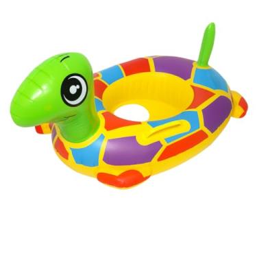 Imagem de Boia Inflável Infantil com Assento – Modelos Animais, Carros, Unicórnio, Tubarão e Muito Mais – Brinquedo de Piscina e Praia para Crianças (Boia Inflável Tartaruga)