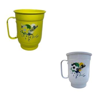 Imagem de Canecas  2  Preta Chopp Cerveja Aluminio 600 Ml Churrasco