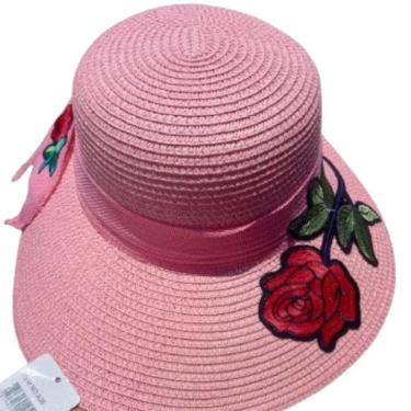 Imagem de Chapeu Praia Verão Palha Feminino Color Rosa