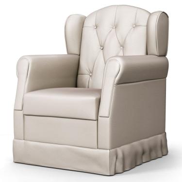 Imagem de Poltrona de Amamentação Fixa Letícia Sintético Bege - Phoenix