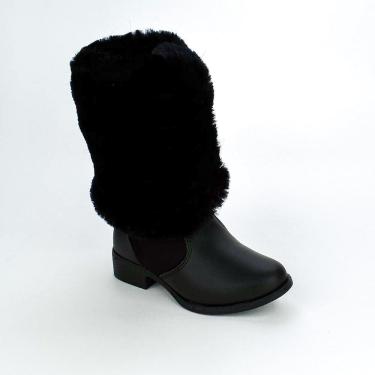 Imagem de Bota Over The Knee Infantil Kidy Cano Alto Pelinho Preta