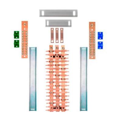 Imagem de Kit Barramento Trifásico 225A para 36 Circuitos com Placa de Policarbo