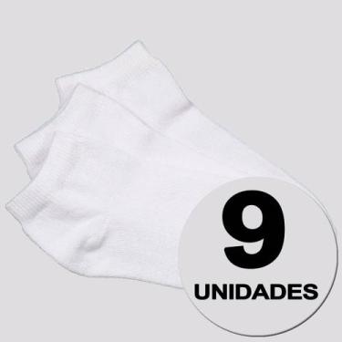 Imagem de Kit Meia Selene Sapatilha Invisible Infantil 9 Pares Branca, 29-34