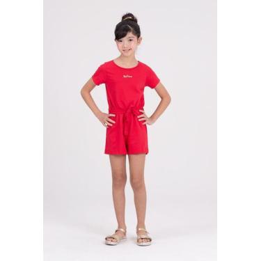 Imagem de Macaquinho Infantil Amarração Laço Vermelho - Vida Costeira Oficial, V