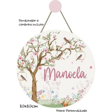 Imagem de Enfeite Porta Maternidade Personalizado Jardim Encantado Aquarela - MD