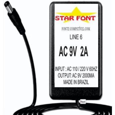 Imagem de Fonte AC 9V 2A Compatível com Line 6 PX-2G - Bivolt - Starfont