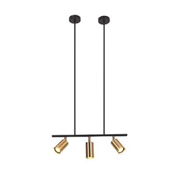 Imagem de Luminárias de trilho LED Luminárias de teto ajustáveis de 5 luzes com suporte de lâmpada giratório, luz pendente linear moderna para ilha de cozinha, sala de estar, quarto (5 luzes) pequeno