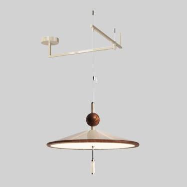 Imagem de Luminária pendente moderna de LED com braço articulado, luminária suspensa ajustável de teto, lustres de 15,7" para sala de jantar, quarto, cozinha, ilha, sala de estar