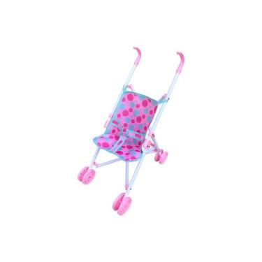 Imagem de Carrinho de boneca passeio divertido guarda chuva - dm toys dmt6498