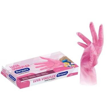 Imagem de Kit 100 Luvas pretas sem pó viniflex descartáveis pronta entrega salão