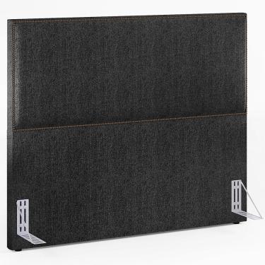 Imagem de Cabeceira Cama Box Casal Queen Com Tachas 160 Cm Vicenza L02 Linho Chumbo - Lyam Decor