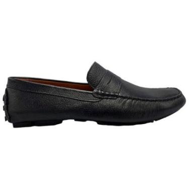 Imagem de Sapato Samello Drive Mocassim Masculino Toscana Couro Preto Slip On Loafer-Masculino
