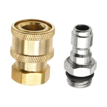 Imagem de Gralara Bico de lavadora de alta pressão 1/4 Conector rápido Acoplador Rosca Adaptador Adaptador de lavadora de alta pressão, Tópico Feminino Masculino