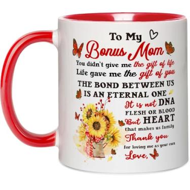 Imagem de Fatbaby Caneca de café divertida para mãe, Dia dos Namorados, Dia das Mães, presentes de Natal para madrasta, enteada, 325 ml, xícara de chá para madrasta
