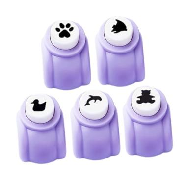 Imagem de Fenteer Kit de de papel Ferramentas de Coordenação olho-mão Arte criativa Suprimentos DIY Brinquedo educativo para crianças Jardim de infância, Conjunto de 5 Peças de Animais