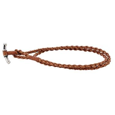 Imagem de Colar de fio de algodão marrom bico feito à mão com laço de ponta com nó (CL16 marrom)