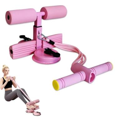 Imagem de Dispositivo auxiliar de treinamento abdominal, 2025 novo treinador central de ventosas duplas, máquina de sentar ajustável em altura de 3 níveis com faixa de resistência, equipamento de treino de