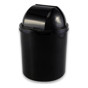 Imagem de 2X Lixeira Com Tampa Retrátil Preta 3 Litros - Viel