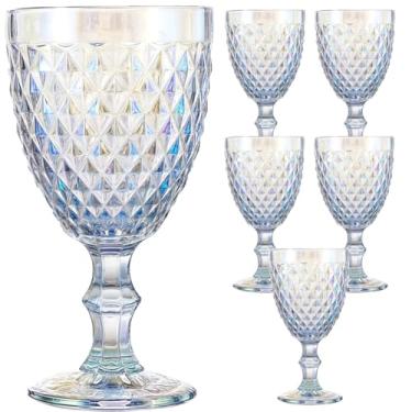 Imagem de Jogo 6 Taças de Vidro Luxo Agata Rainbow Furtacor 340ml Vinho Água Drinks Grosso Resistente Ametista