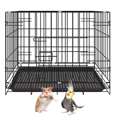 Imagem de Gaiola Pet Aves Passaros Hamster Porquinho da India Filhote Animal de Estimaçao Transporte Dobravel Pet Shop Bandeja Removivel Resistente Seguro