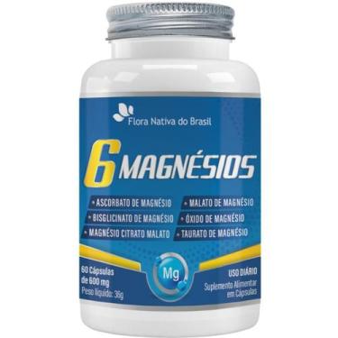 Imagem de 6 Magnésios (Taurato, Malato, Citrato, Ascorbato, Quelato e Óxido) 60 