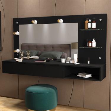 Imagem de Penteadeira Camarim Suspenso Lumiere Preto Fosco Mobler