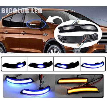Imagem de Luz de LED dinâmica, luz de seta, retrovisor, retrovisor, luz piscante para Ford Kuga Escape EcoSport 2013-2018