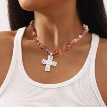 Imagem de Colares femininos modernos retrô com pingente de sol, vintage, corrente grossa, gargantilha, joias, presentes, free size, Liga de aço, Sem Pedra Preciosa