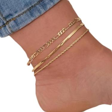 Imagem de Tornozeleira feminina com lantejoulas de cristal na perna, joia de pé, corrente de praia, vintage, presente no tornozelo, One Size, Plástico, Metal