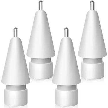 Imagem de Pontas de substituição compatíveis com Apple Pencil, pontas de metal compatíveis com Apple Pencil 2ª geração/1ª geração/USB C/Pencil Pro (embalagem com 4, ponta longa)