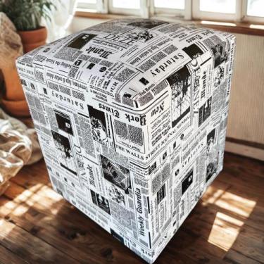 Imagem de Pufe Banqueta Puf Decorativo Assento Banco Cubo Grande Couro - Puff Ba