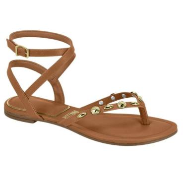 Imagem de Sandália Feminina Rasteira Vizzano Flat Amarração Luxo